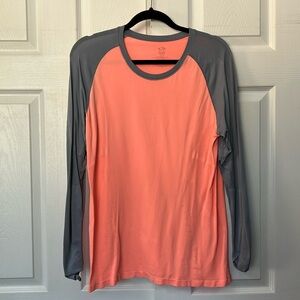 Champion Duo Dry Gray and Orange Long Sleeve Activewear Top